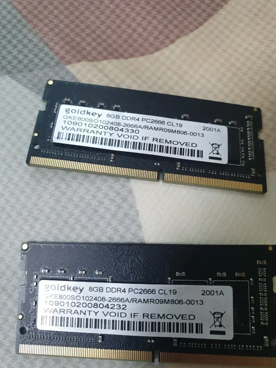 노트북용 램 ddr4 8gb 2개